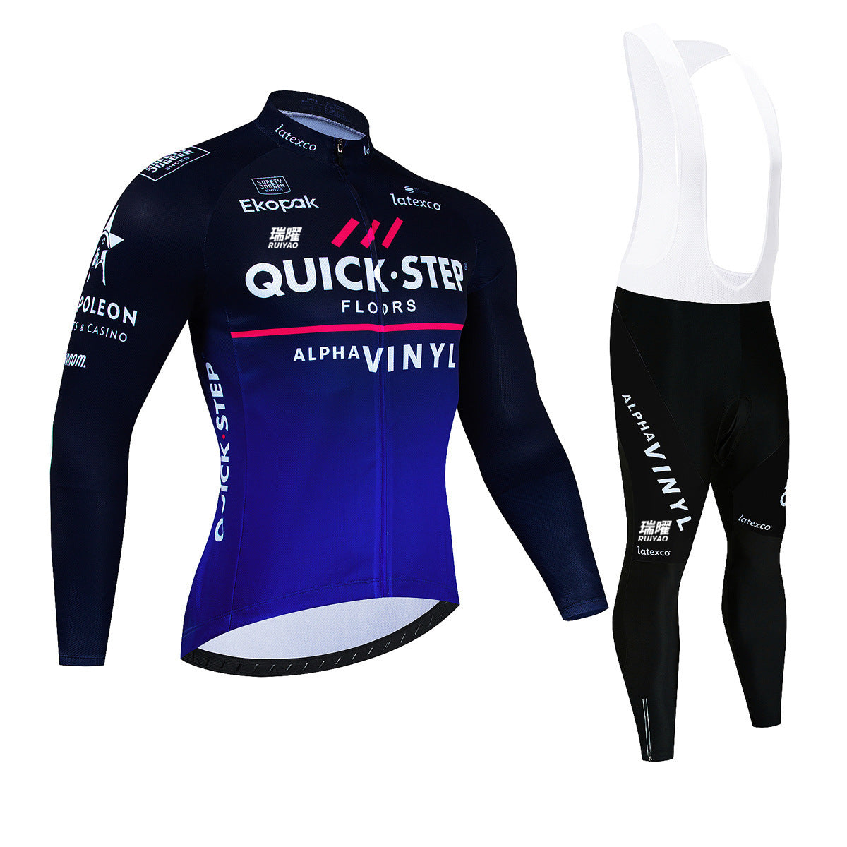 Quick Step - Pro Cycling Kit met lange mouwen